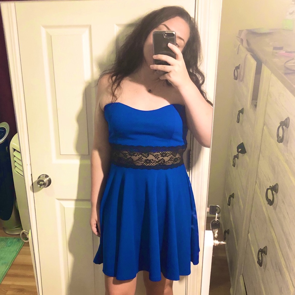 Wild Daisy Blue Strapless Dress